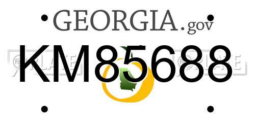 KM85688 Georgia License Plate
