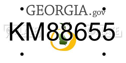 KM88655 Georgia License Plate