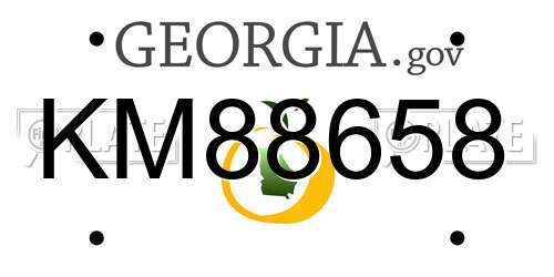 KM88658 Georgia License Plate