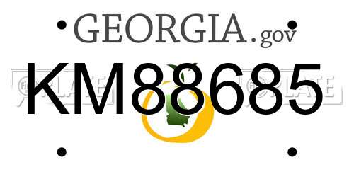 KM88685 Georgia License Plate