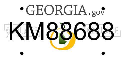 KM88688 Georgia License Plate