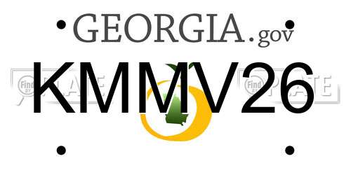 KMMV26 Georgia License Plate