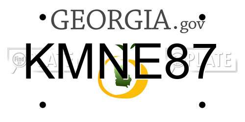 KMNE87 Georgia License Plate