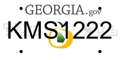 KMS1222 Georgia License Plate