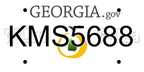 KMS5688 Georgia License Plate