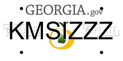 KMSIZZZ Georgia License Plate