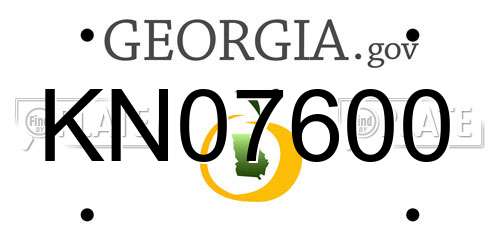 KN07600 Georgia License Plate
