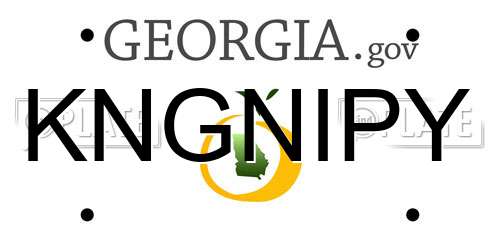 KNGNIPY Georgia License Plate