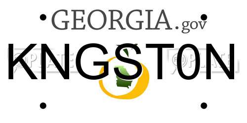 KNGST0N Georgia License Plate