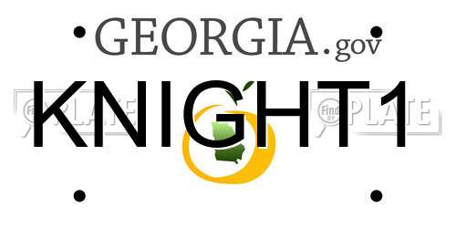 KNIGHT1 Georgia License Plate