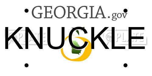 KNUCKLE Georgia License Plate