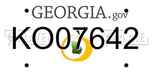 KO07642 Georgia License Plate