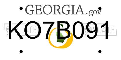 KO7B091 Georgia License Plate