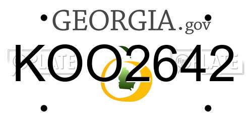 KOO2642 Georgia License Plate