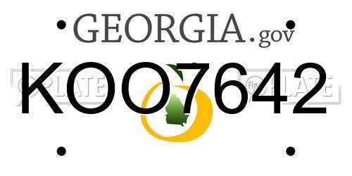 KOO7642 Georgia License Plate