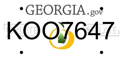 KOO7647 Georgia License Plate