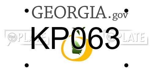 KP063 Georgia License Plate