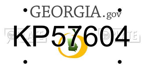 KP57604 Georgia License Plate