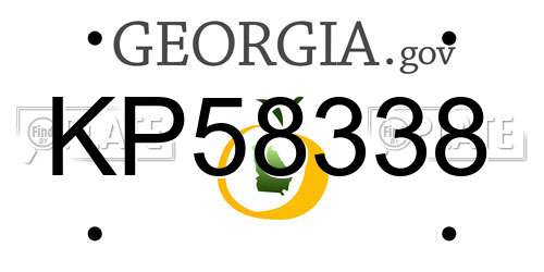 KP58338 Georgia License Plate