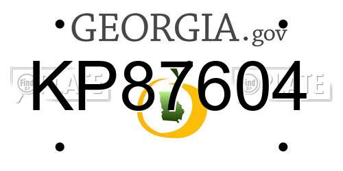 KP87604 Georgia License Plate