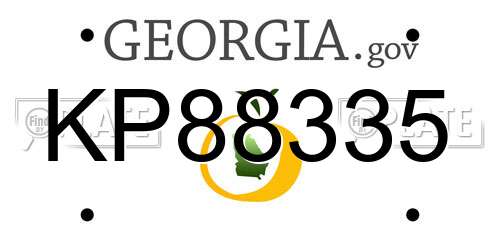KP88335 Georgia License Plate