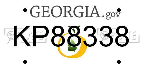 KP88338 Georgia License Plate