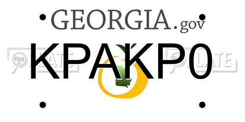 KPAKP0 Georgia License Plate