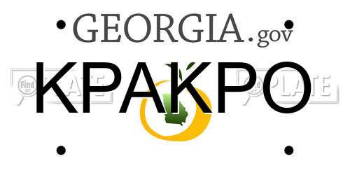 KPAKPO Georgia License Plate