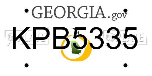 KPB5335 Georgia License Plate