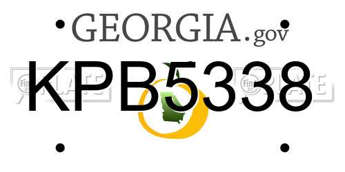 KPB5338 Georgia License Plate