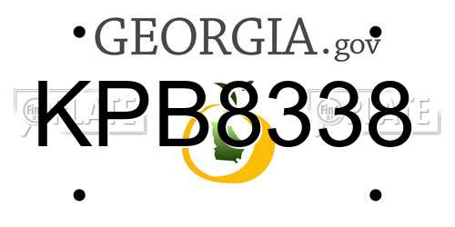 KPB8338 Georgia License Plate