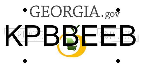 KPBBEEB Georgia License Plate