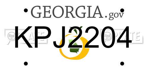 KPJ2204 Georgia License Plate