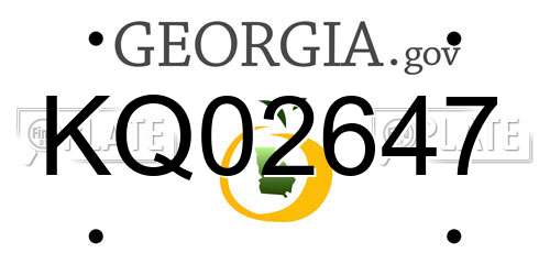 KQ02647 Georgia License Plate