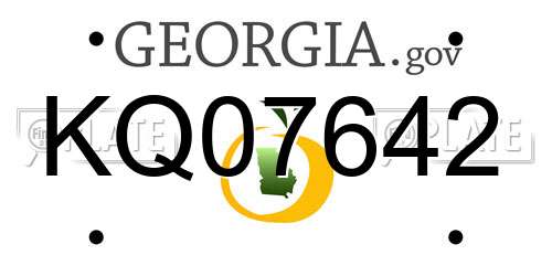 KQ07642 Georgia License Plate