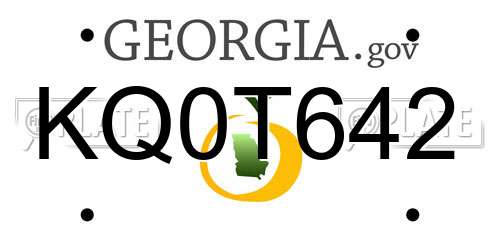 KQ0T642 Georgia License Plate