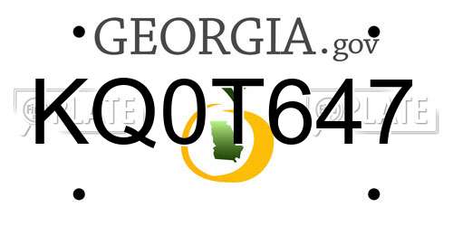 KQ0T647 Georgia License Plate