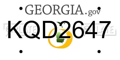 KQD2647 Georgia License Plate