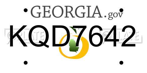 KQD7642 Georgia License Plate