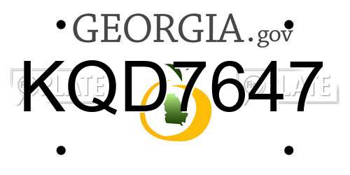 KQD7647 Georgia License Plate