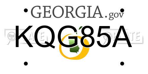 KQG85A Georgia License Plate