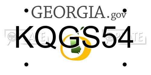 KQGS54 Georgia License Plate