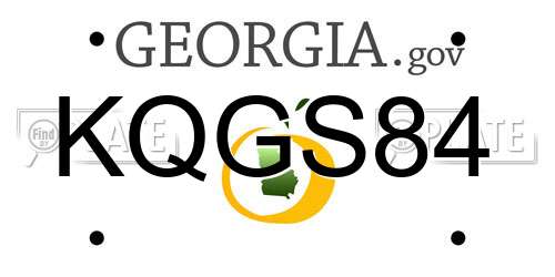 KQGS84 Georgia License Plate