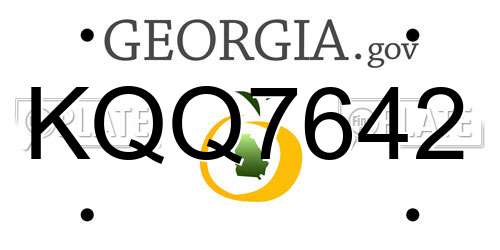 KQQ7642 Georgia License Plate