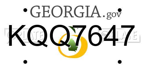 KQQ7647 Georgia License Plate