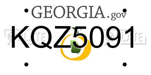 KQZ5091 Georgia License Plate