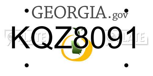 KQZ8091 Georgia License Plate