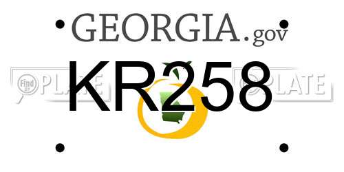 KR258 Georgia License Plate