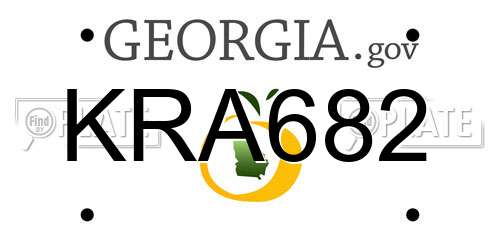 KRA682 Georgia License Plate
