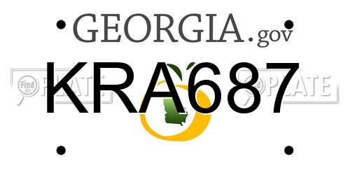 KRA687 Georgia License Plate